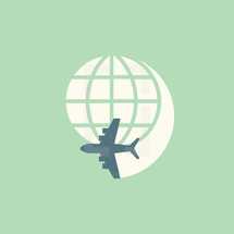 globe and airplane icon.