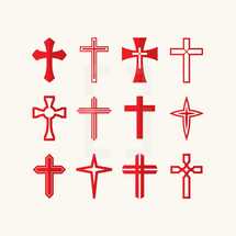 cross, red 