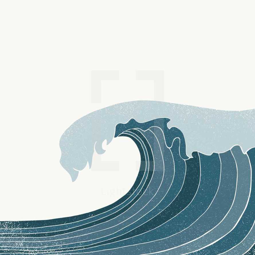 big wave illustration.