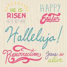 He is risen, resurrection, Jesus is alive, hallelujah, Happy Easter 