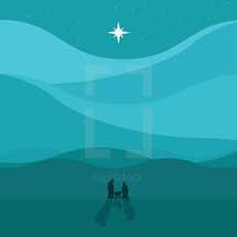 Star of Bethlehem over nativity 