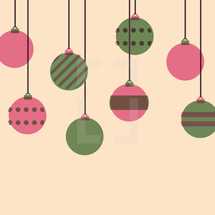 hanging pink and green ornaments 