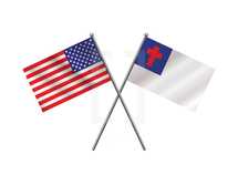 American Flag and Christian flag 