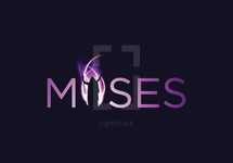 Moses word with silhouette of a man