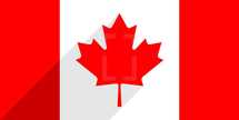 Canadian flag The Maple Leaf in flat long shadow style. This design graphic element is saved as a vector illustration in the EPS file format.