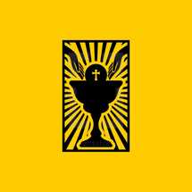 Christian symbols. Communion Bread and Chalice.