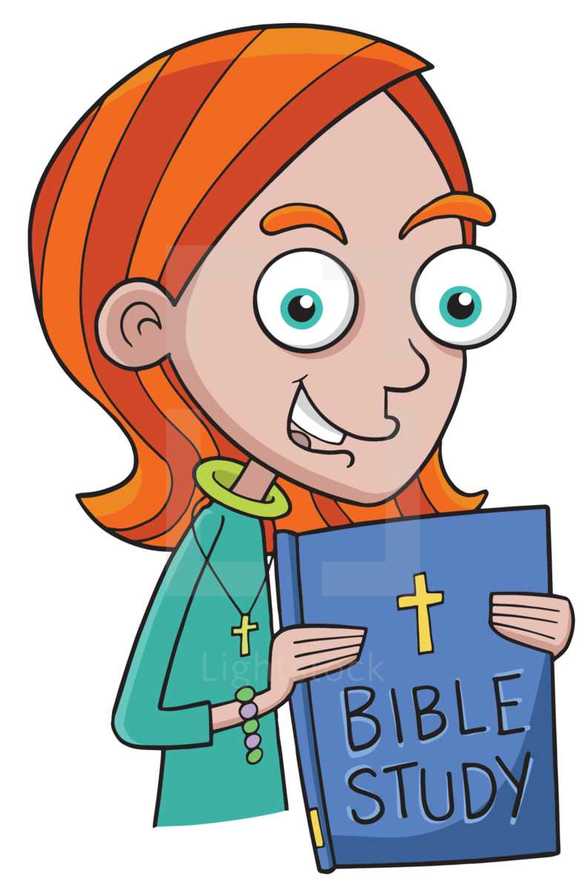 girl holding a Bible 