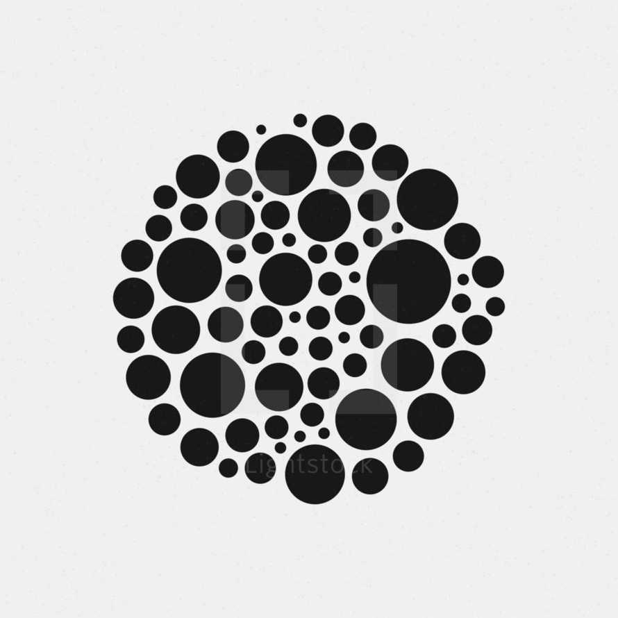 black circles on white 