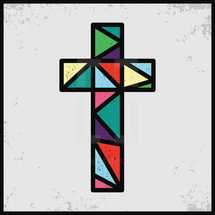 stained glass window cross icon