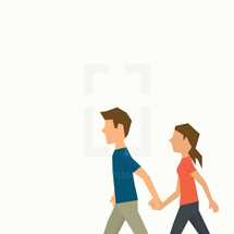 dating couple holding hands 