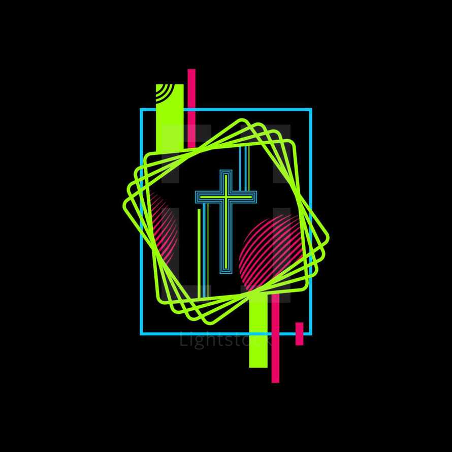 neon cross logo