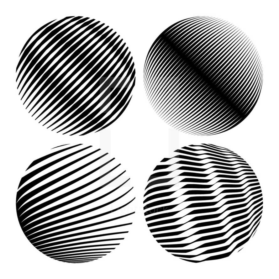 Round shapes. Geometric abstractions for backgrounds and logos.