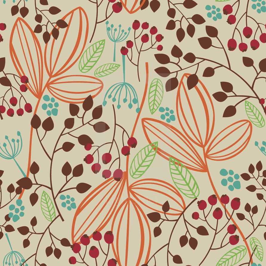 fall seamless pattern flower background 