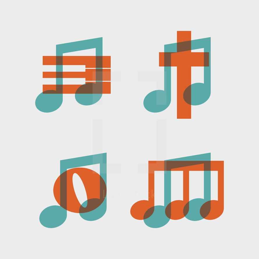 music note icons. 