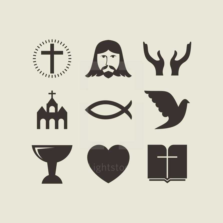 Christianity icon set 