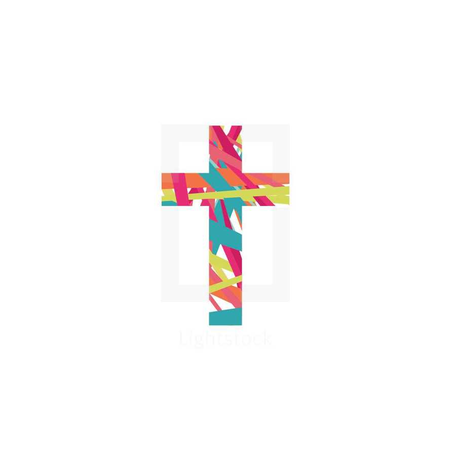 colorful patterned cross