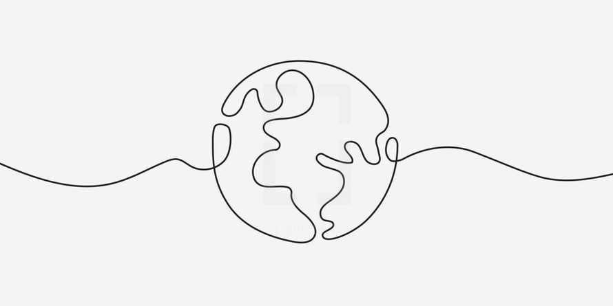 line art of a globe 