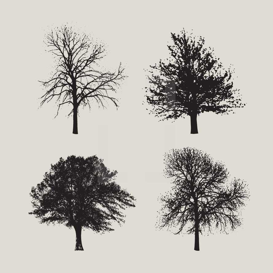Pack of vector trees. 