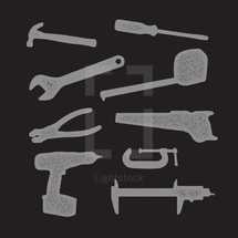 Grunge tools icons.
