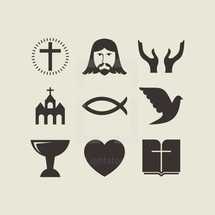 Christianity icon set 