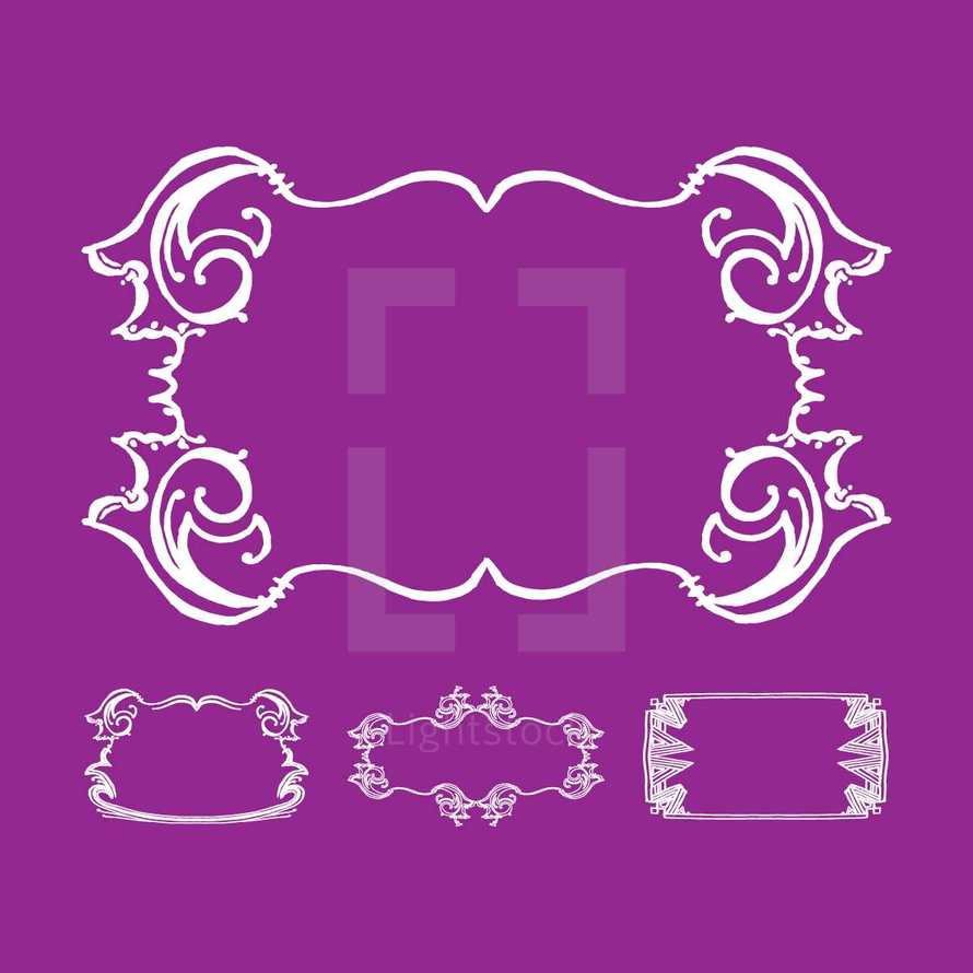 frame borders on purple background 