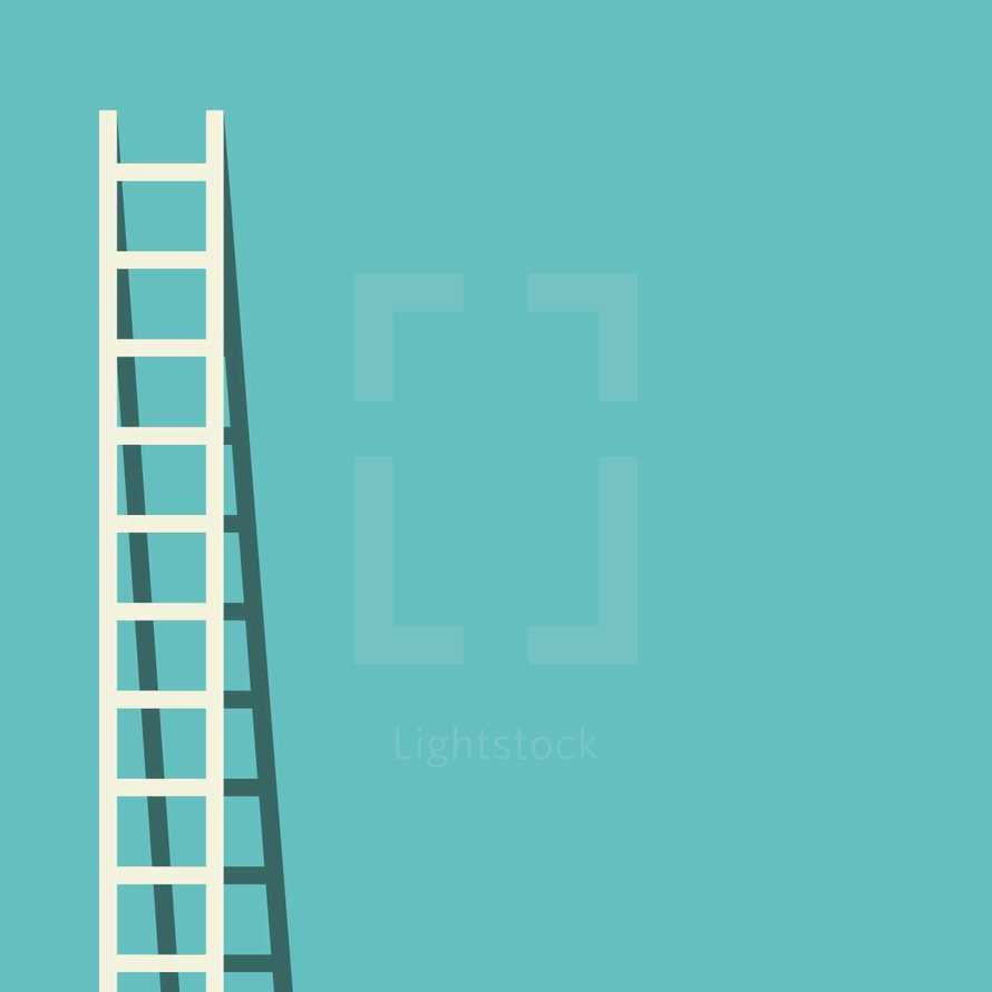 Flat illustration of ladder with shadow.