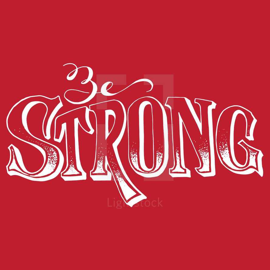 hand drawn lettering - strong