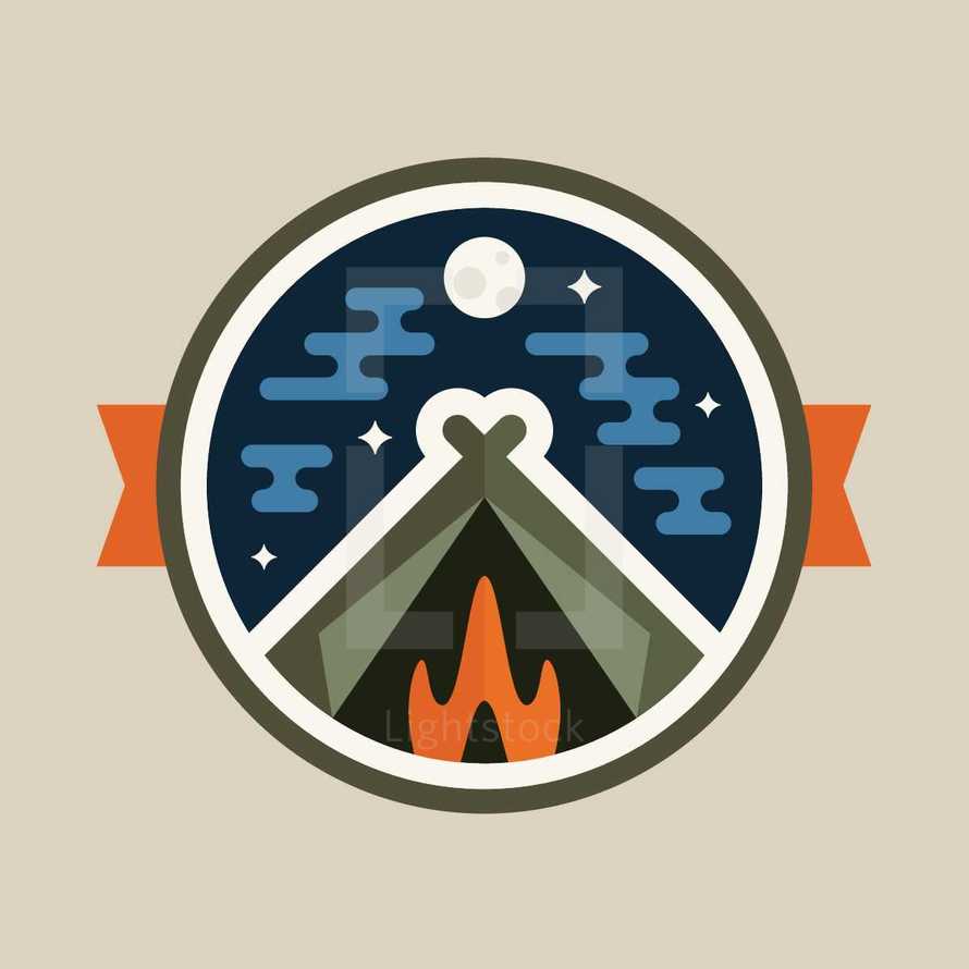 Camping illustration badge design