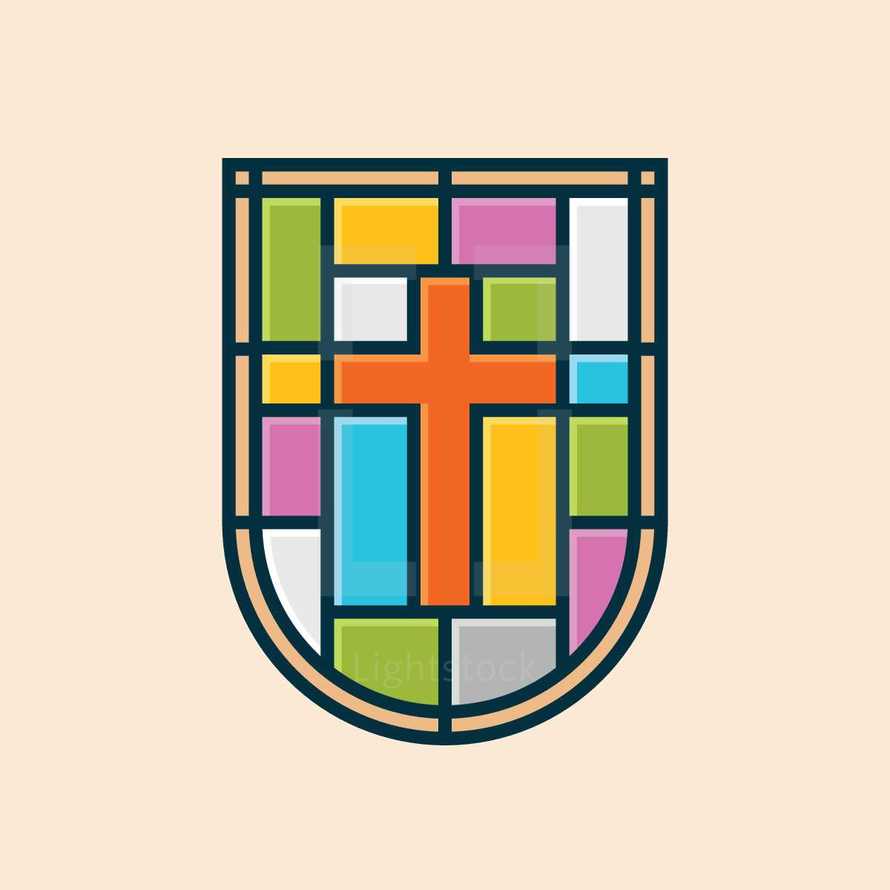 Tiled cross shield emblem.