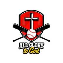 all glory to God, softball on a shield 