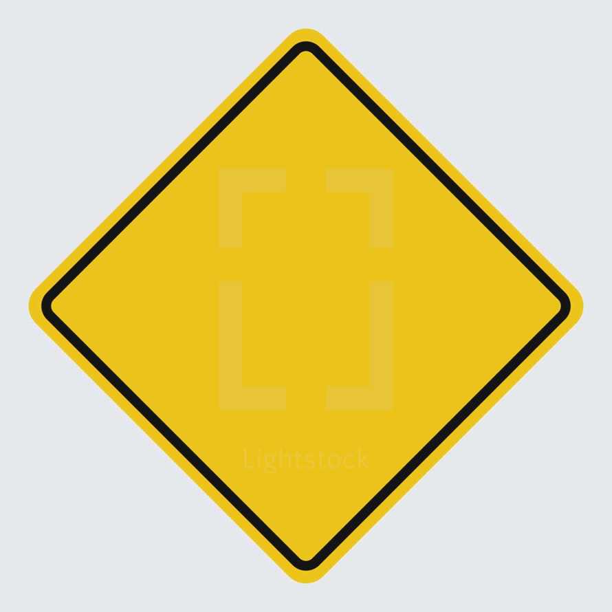 blank caution road sign 