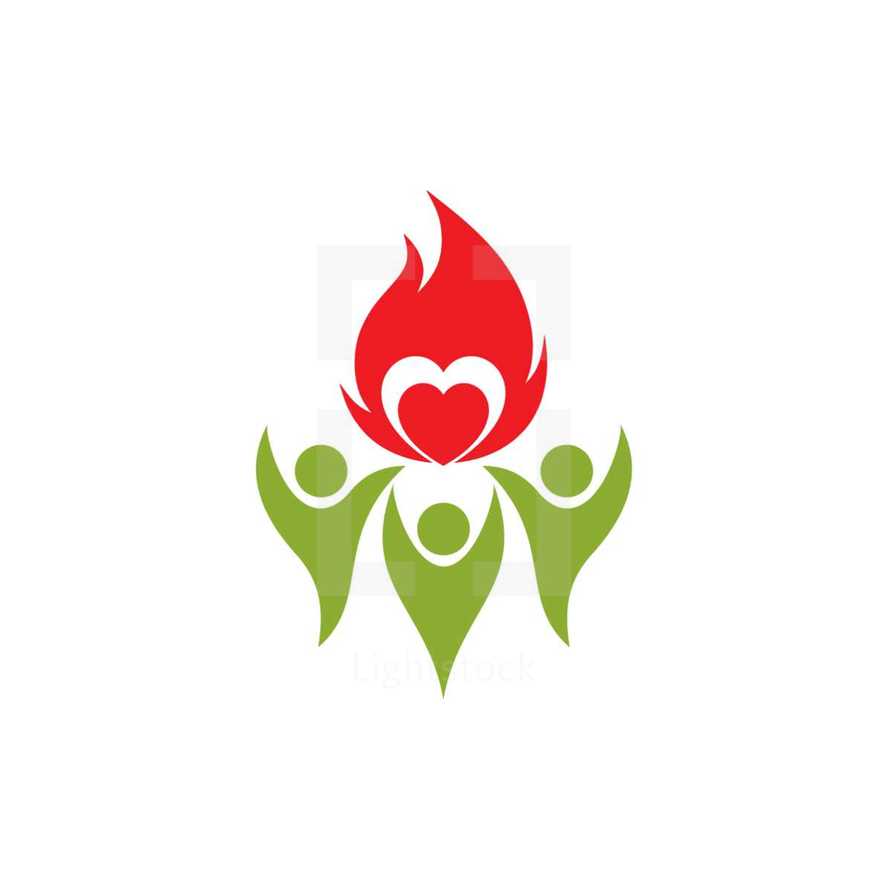 flames, heart, worship, group worship, praise, icon, missions, people 