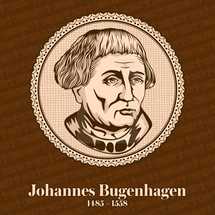 Johannes Bugenhagen (1485 – 1558), also called Doctor Pomeranus by Martin Luther, introduced the Protestant Reformation in the Duchy of Pomerania and Denmark in the 16th century.