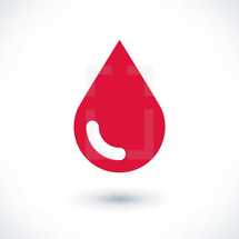 Red blood drop icon in flat style. Graphic element for design saved as an vector illustration in file format EPS