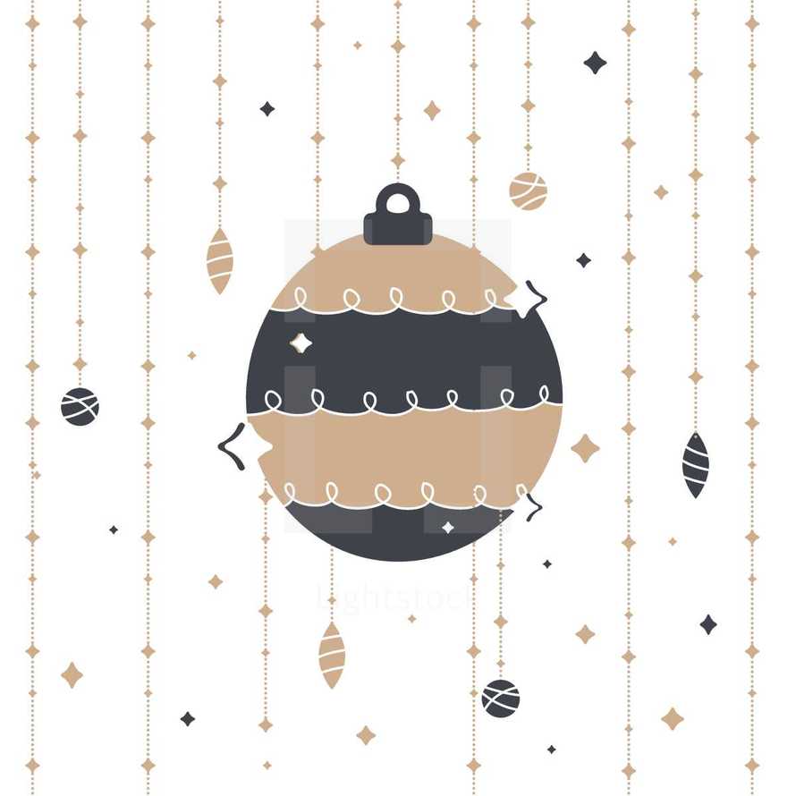 tan and black Christmas ornament 