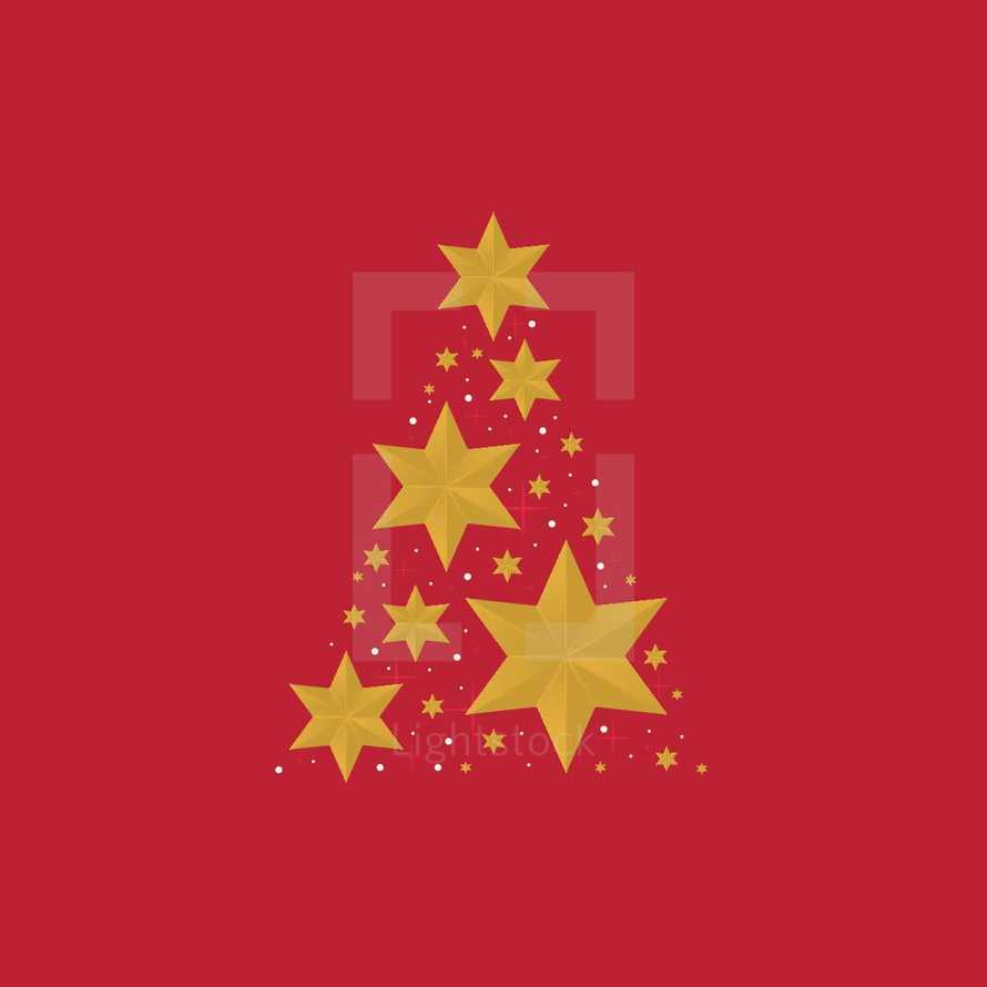 Christmas tree of stars 