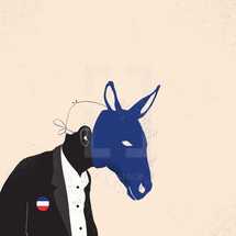 democrat, politician, politics, man, donkey, mask, election, icon