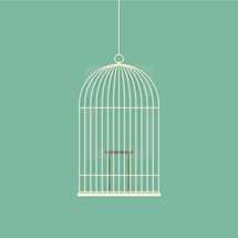 empty bird cage illustration.