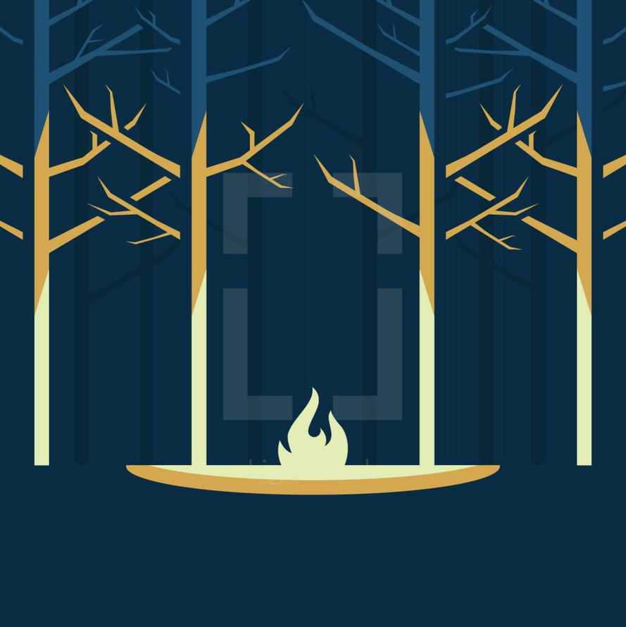 campfire illustration 
