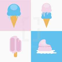 melting ice cream icons 