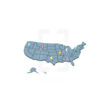 USA map with locators 