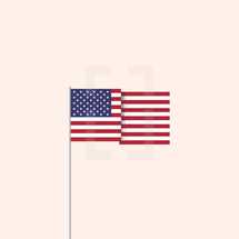American flag on a flag pole icon