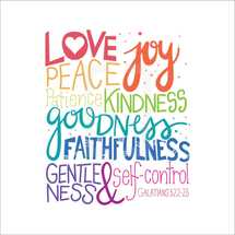 Fruit of the Spirt, gentleness, self-control, Galatians 5:22-23, verse, Bible, goodness, faithfulness, joy, love, kindness, patience, peace