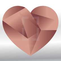A geometric heart signifying love or valentine's day. 