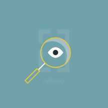 magnifying glass and eye