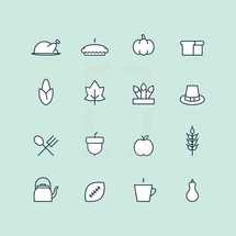 Thanksgiving icons 