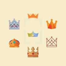 crown icon set 