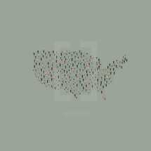 tiny people on a USA map