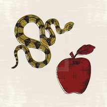 serpent and apple illustrations.