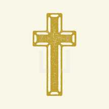 gold beveled cross icon
